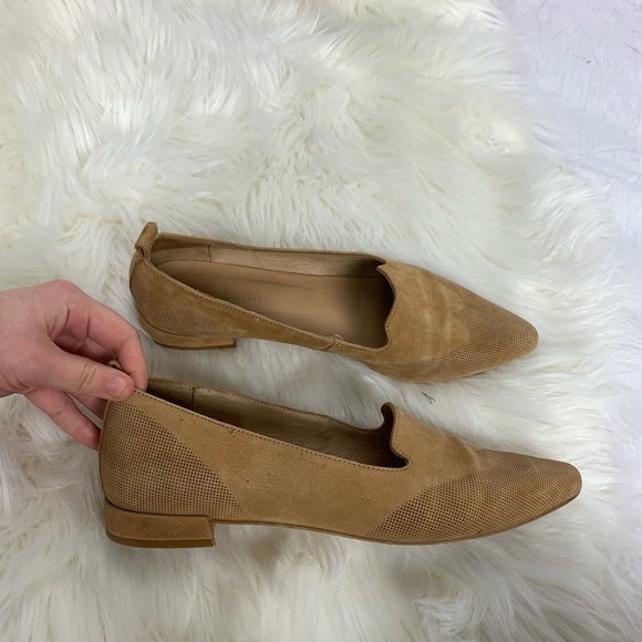 Anthropologie Camel Suede Pointed Toe Loafers 40 - Picture 8 of 9